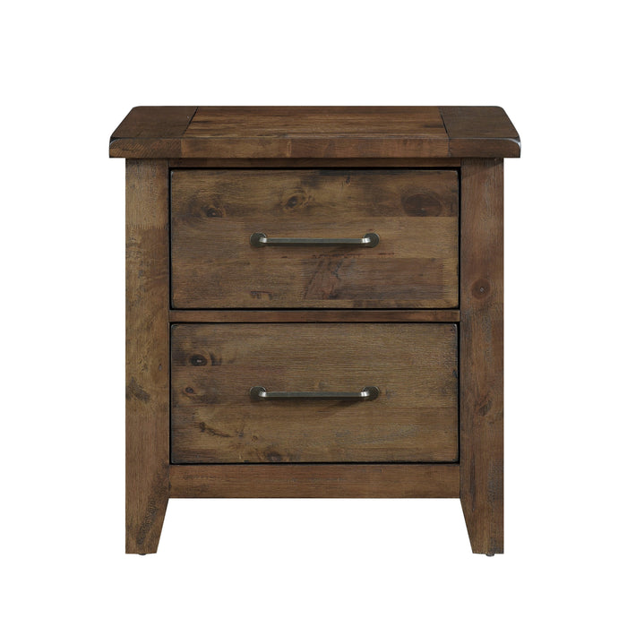 Jerrick Burnished Brown Nightstand