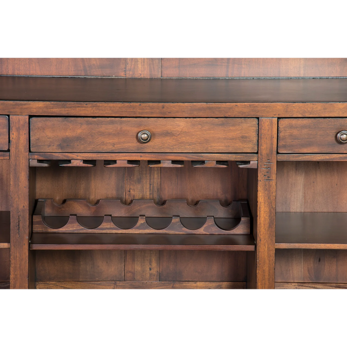 Purity Craft 78' Farmhouse Wood Home Bar Vintage Mocha