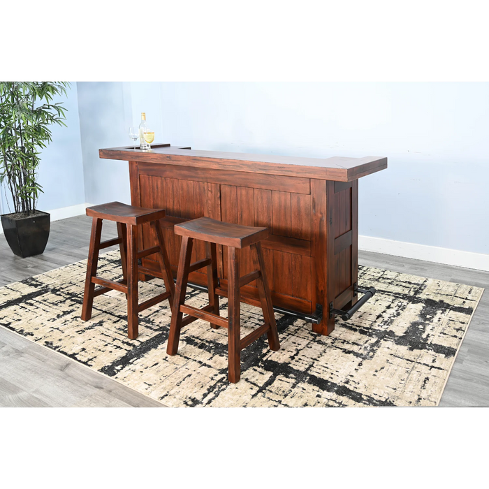 Purity Craft 78' Farmhouse Wood Home Bar Vintage Mocha