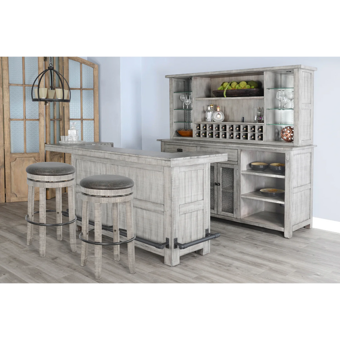 Purity Craft 80' Traditional Wood Home Bar Alpine Grey