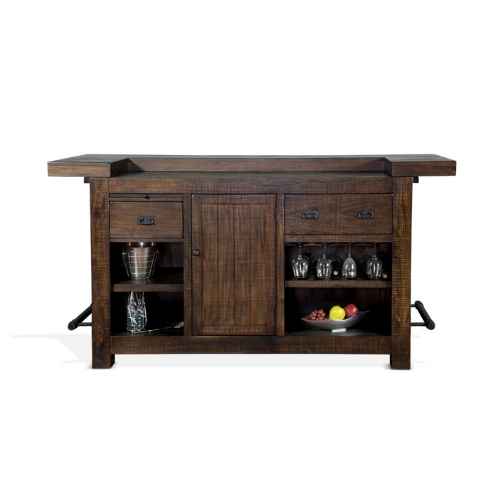 Purity Craft 80' Traditional Wood Home Bar Tobacco Leaf