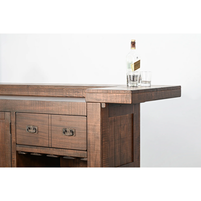 Purity Craft 80' Traditional Wood Home Bar Tobacco Leaf