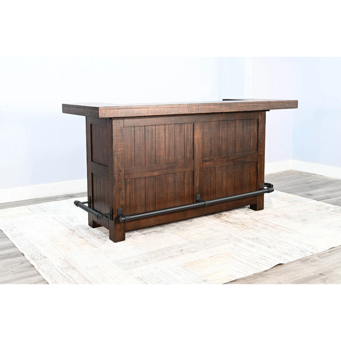 Purity Craft 80' Traditional Wood Home Bar Tobacco Leaf