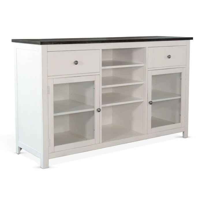 Purity Craft Wood White Buffet with Drawers European Cottage