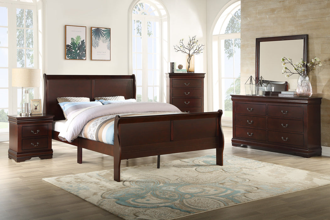 Louis Philip Cherry King Sleigh Bed