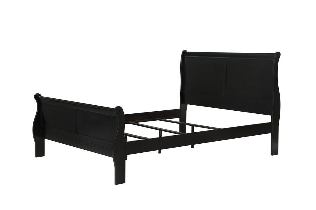 Louis Philip Black Sleigh Bedroom Set