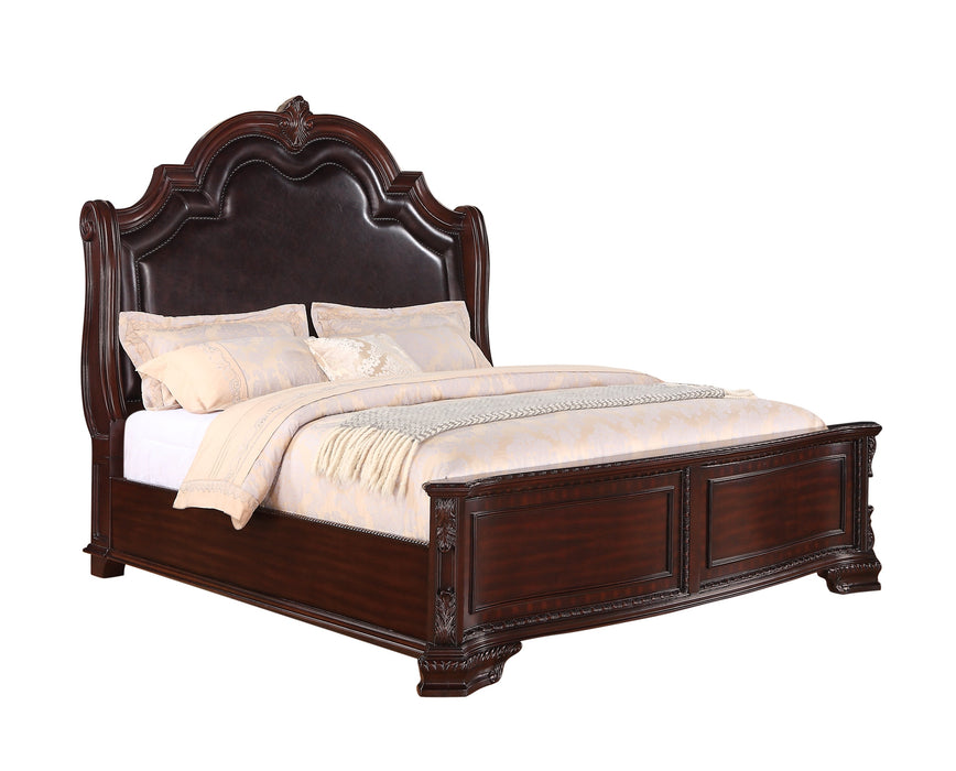 Sheffield Rich Brown Upholstered Panel Bedroom Set