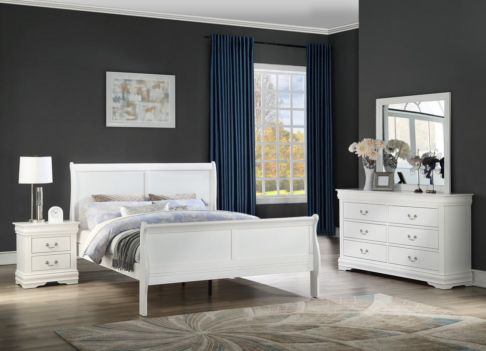 Louis Philip White Sleigh Bedroom Set