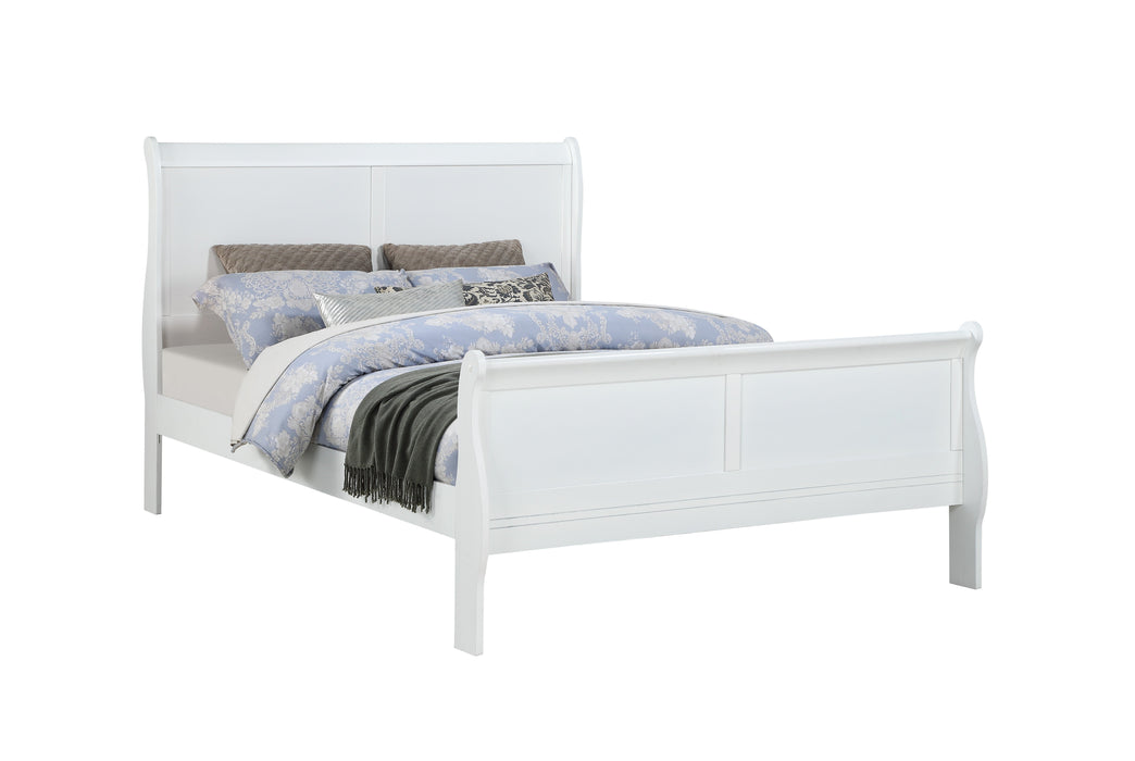 Louis Philip White King Sleigh Bed