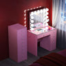VANITII Mini Diana Vanity Desk with Marilyn Hollywood Vanity Mirror and 9 Drawer Unit (Only sell in California)