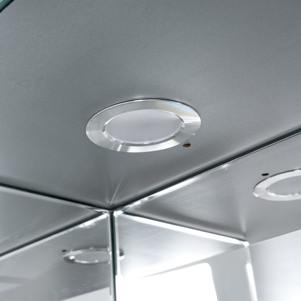 VANITII TV Stand LED Mirrored Fireplace