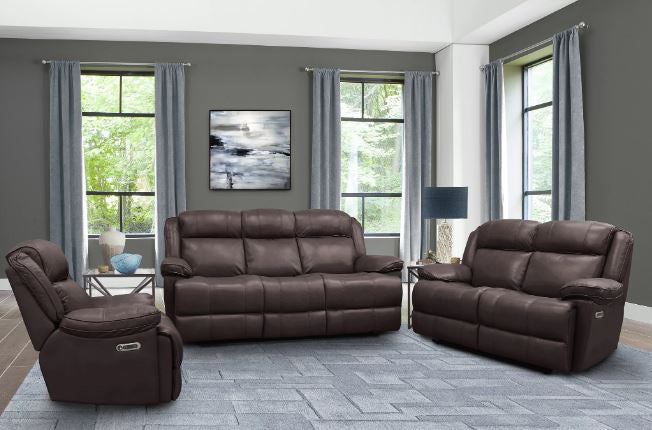 Modern Living - Eclipse 3 Piece Power Reclining Living Room Set in Florence Brown - MECL-321PH-FBR-3SET