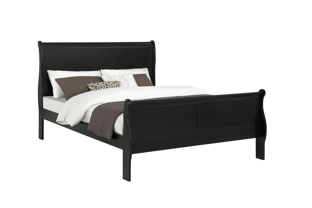 Louis Philip Black Queen Sleigh Bed