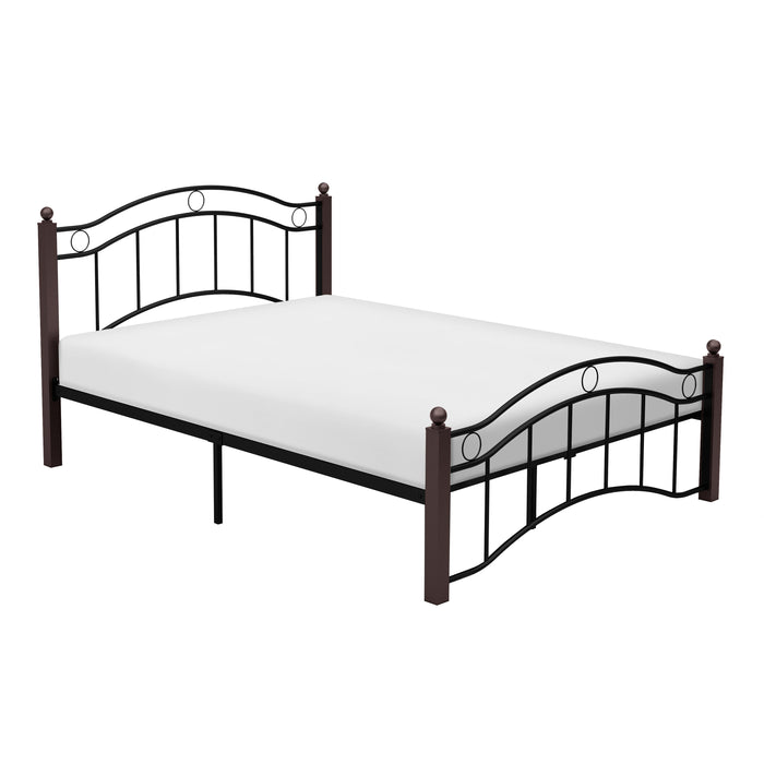 Averny Black/Brown Full Metal Platform Bed