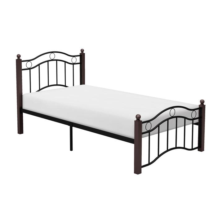 Averny Black/Brown Twin Metal Platform Bed