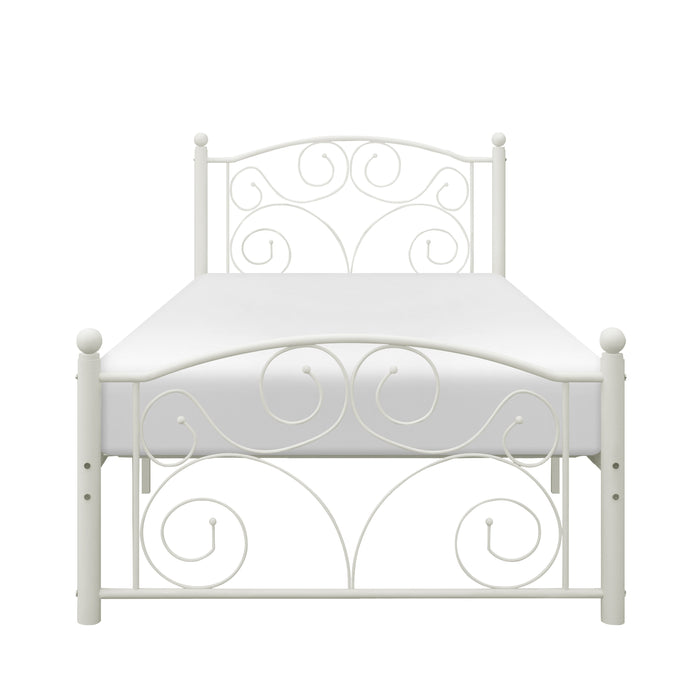 Pallina White Twin Metal Platform Bed