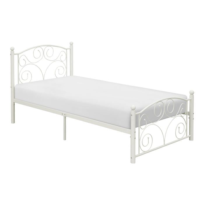 Pallina White Twin Metal Platform Bed