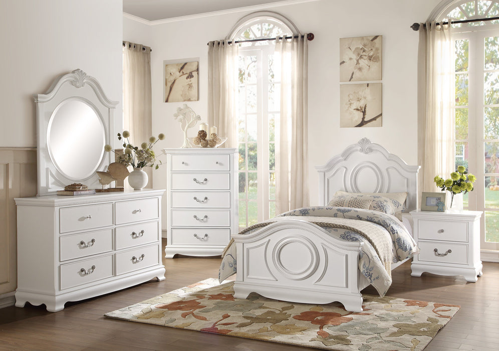 Lucida White Twin Panel Bed