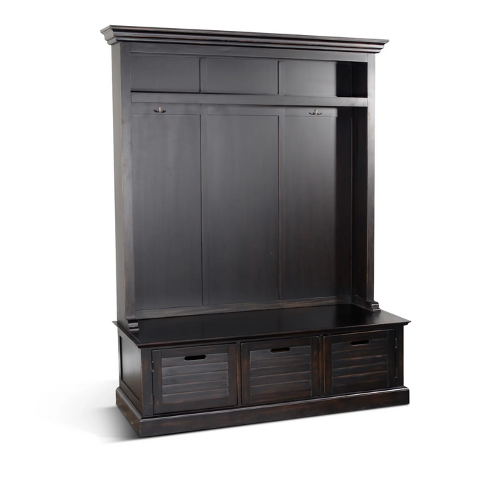 Purity Craft Dakota Entry Locker Hall Tree Black Walnut