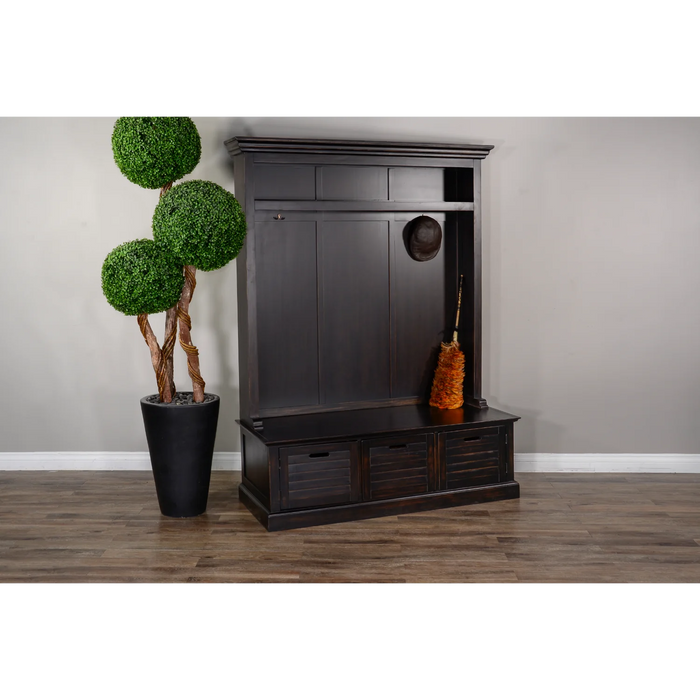 Purity Craft Dakota Entry Locker Hall Tree Black Walnut