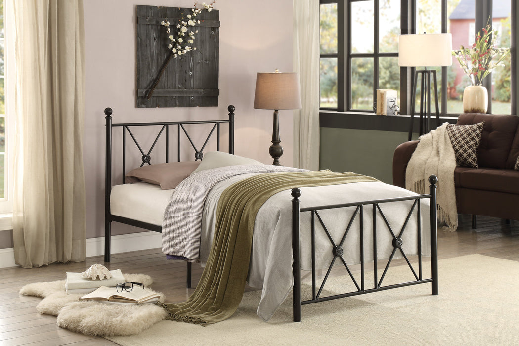 Mardelle Black Full Metal Platform Bed