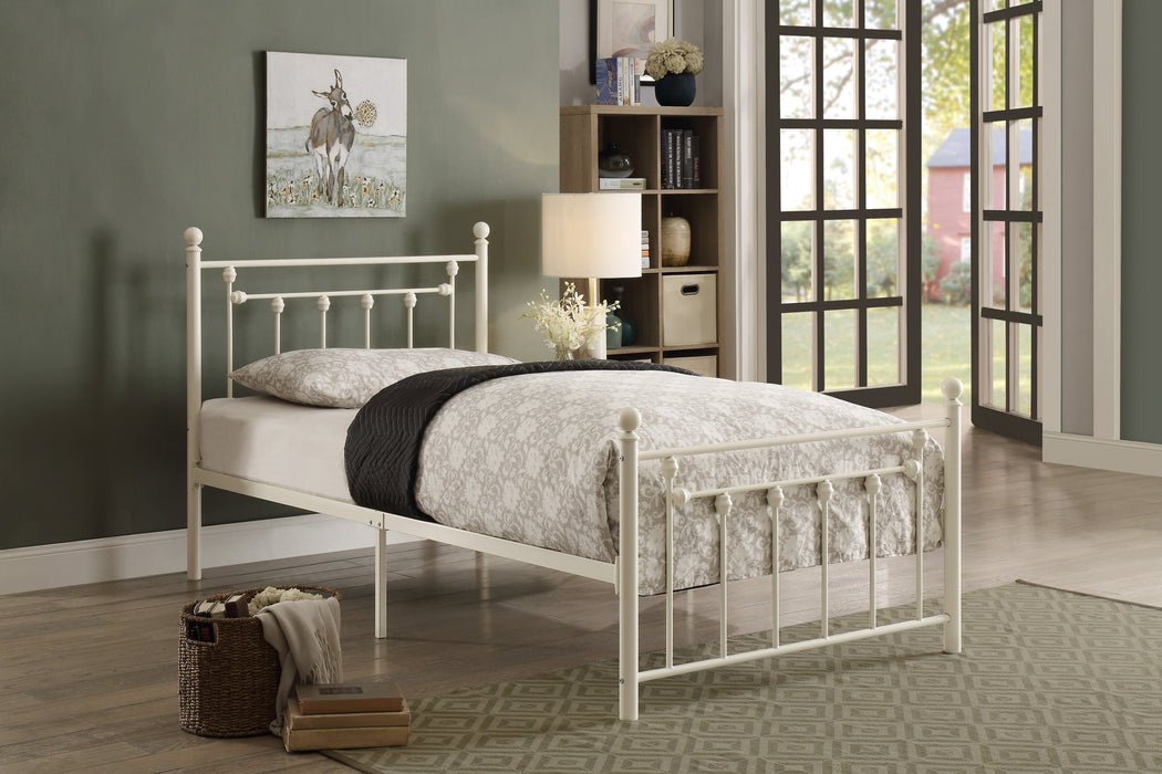 Lia White Twin Metal Platform Bed