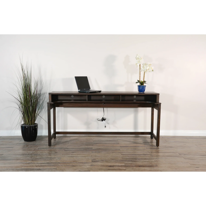 Purity Craft Console Table with USB Power Pack Tobacco Leaf