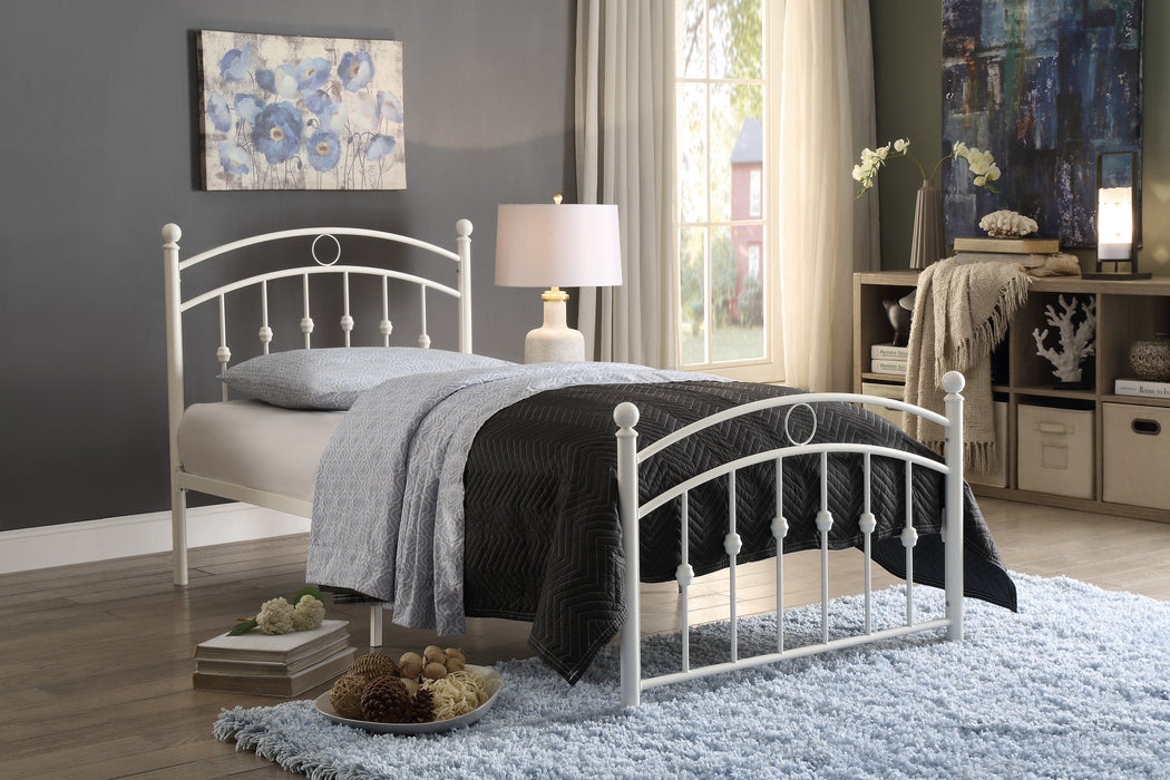 Tiana White Twin Metal Platform Bed