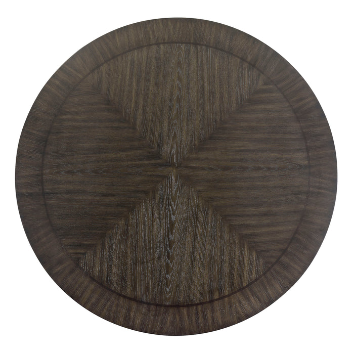 Jeffries Brown Round Dining Table with Lazy Susan