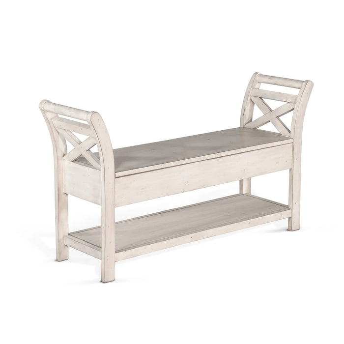 Purity Craft 48' Accent Bench with Storage Marble White