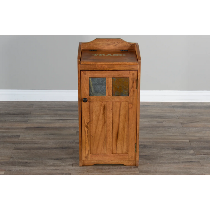 Purity Craft Wood House Trash Box Rustic Oak