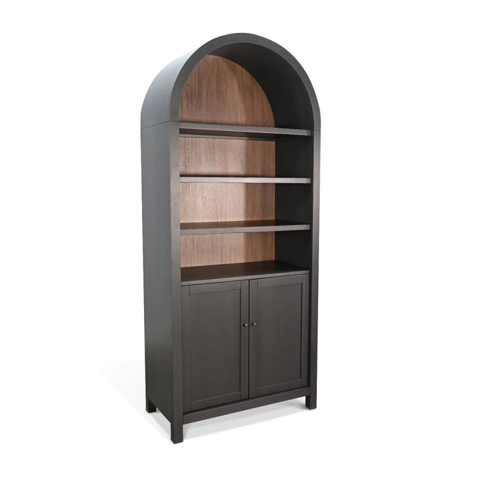 Purity Craft Arched Display Cabinet with Doors Black Magic