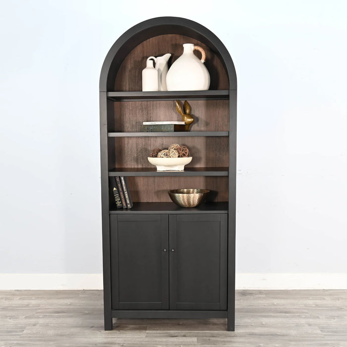 Purity Craft Arched Display Cabinet with Doors Black Magic