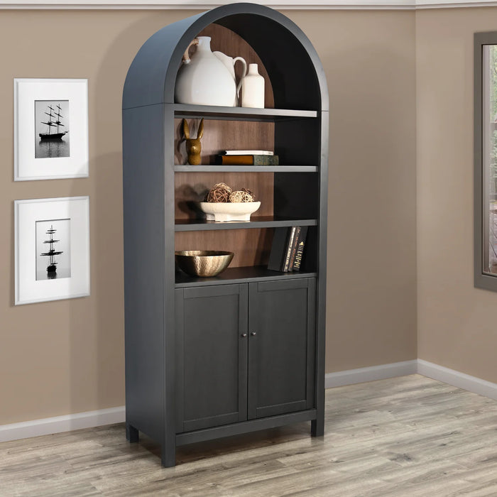 Purity Craft Arched Display Cabinet with Doors Black Magic