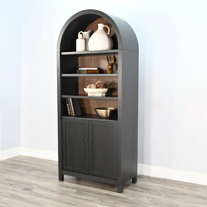 Purity Craft Arched Display Cabinet with Doors Black Magic