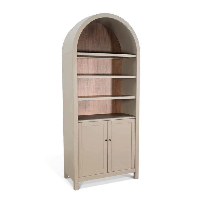 Purity Craft Arched Display Cabinet with Doors Pavestone