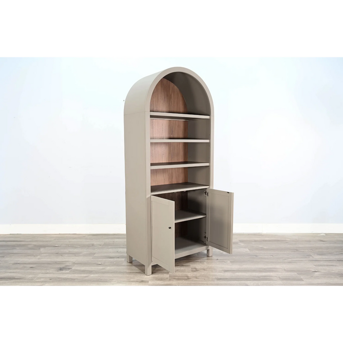 Purity Craft Arched Display Cabinet with Doors Pavestone