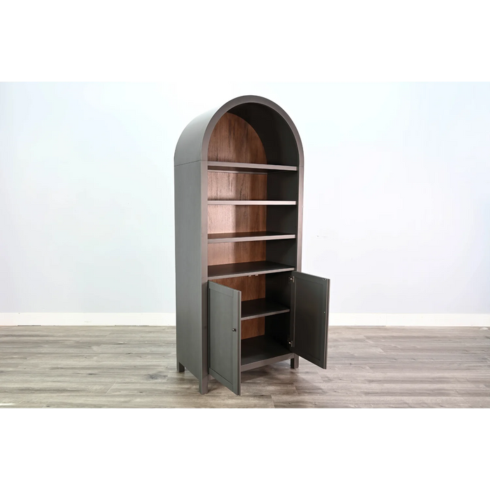 Purity Craft Arched Display Cabinet with Doors Urban Bronze