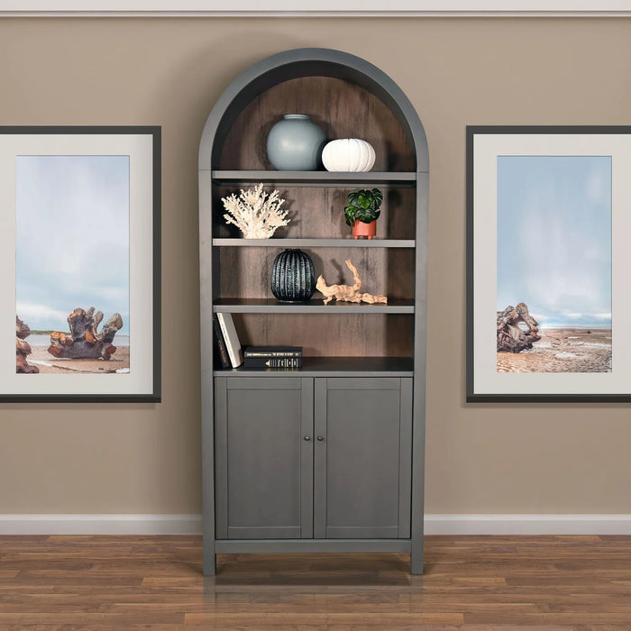 Purity Craft Arched Display Cabinet with Doors Urban Bronze