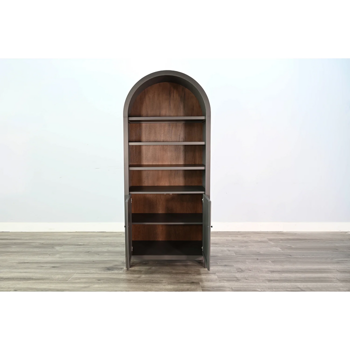 Purity Craft Arched Display Cabinet with Doors Urban Bronze