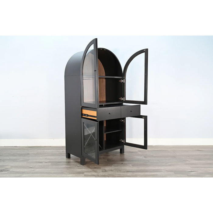 Purity Craft Arched Wine Bar Cabinet Black Magic