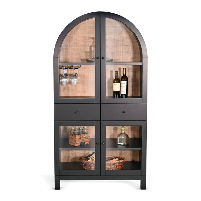 Purity Craft Arched Wine Bar Cabinet Black Magic