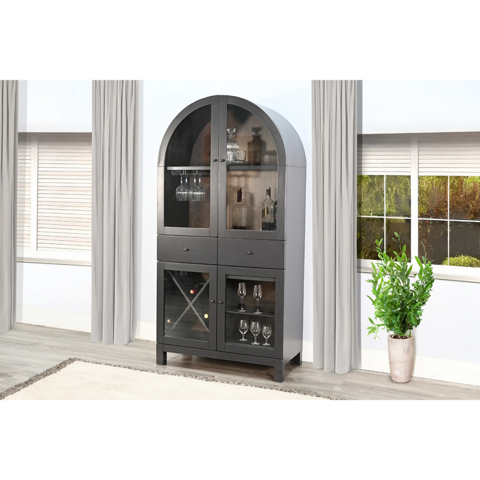 Purity Craft Arched Wine Bar Cabinet Black Magic