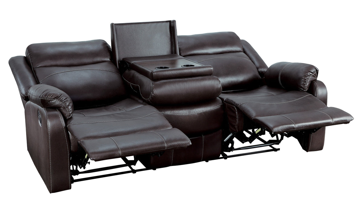 Yerba Brown Microfiber Double Lay Flat Reclining Sofa