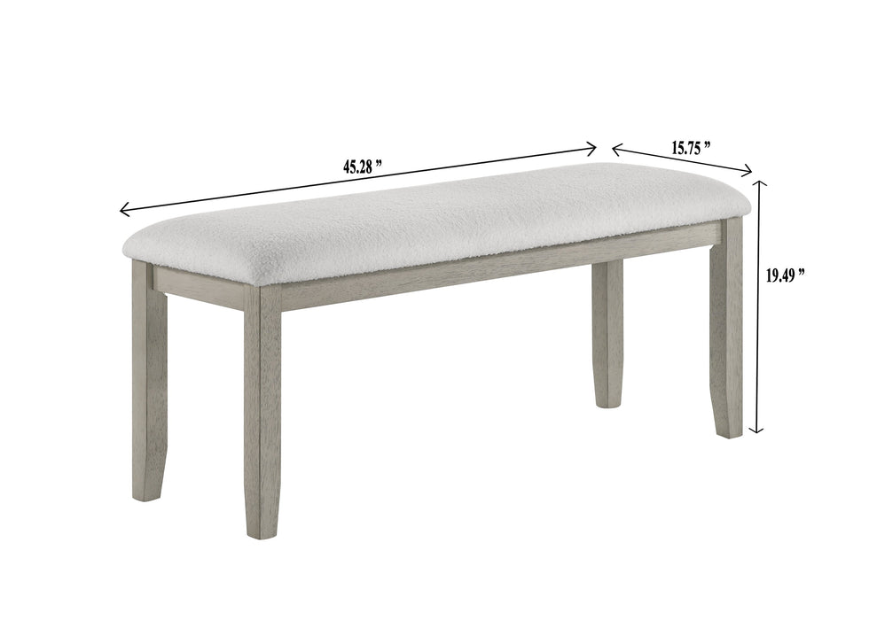 Torrie Light Gray Bench