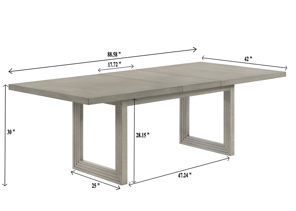 Torrie Light Gray Dining Table