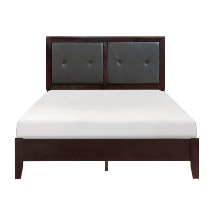 Edina Espresso Full Upholstered Panel Bed