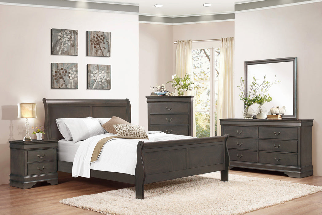 Mayville Stained Gray King Sleigh Bed