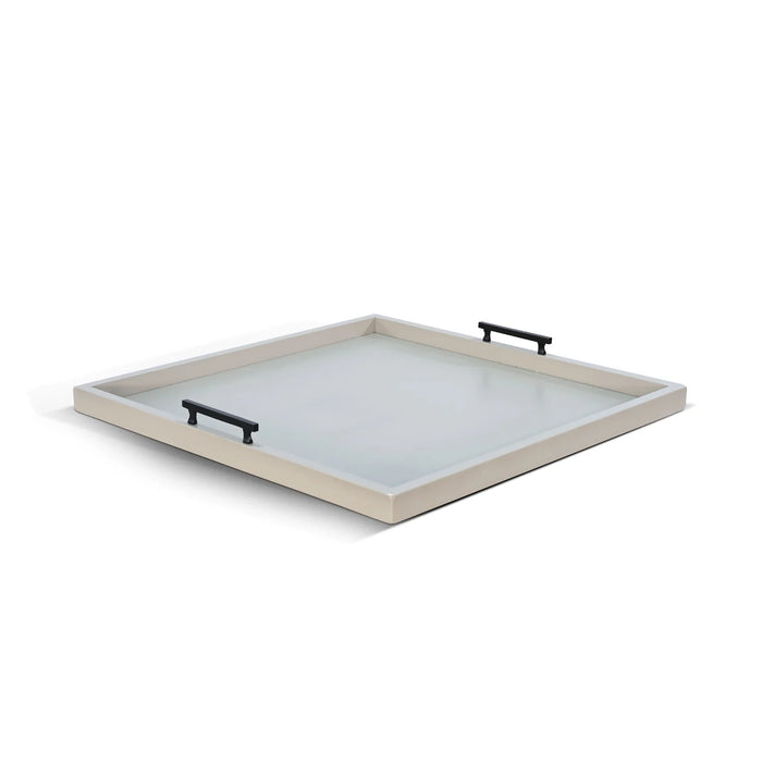 Purity Craft Square Tessa Ottoman Tray Pavestone