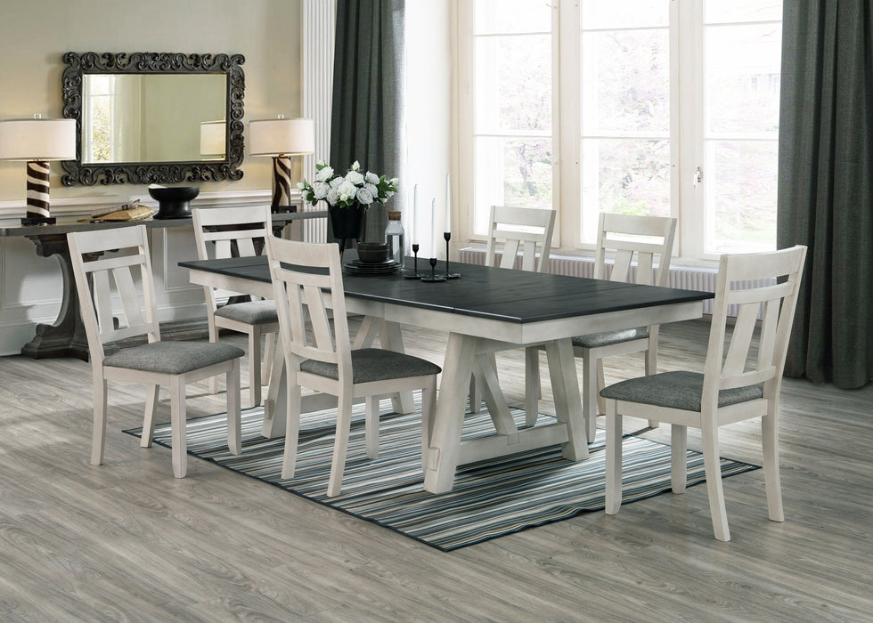 Maribelle Chalk/Gray Extendable Dining Set